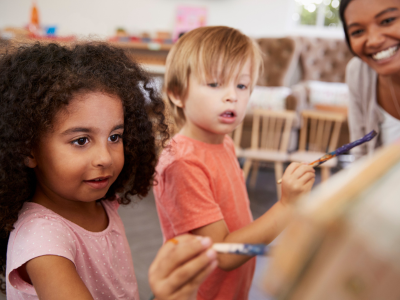 Art class in Herndon Montessori school image